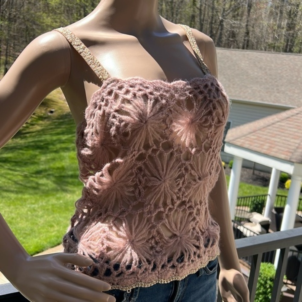 Free People Rose Garden crochet Tank